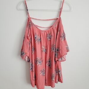 Torrid Floral Cold Shoulder Top Size 1